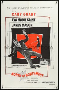 3j0238 NORTH BY NORTHWEST 1sh 1959 Alfred Hitchcock classic with Cary Grant & Eva Marie Saint!