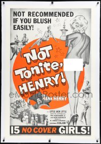 3j1073 NOT TONITE HENRY linen 1sh 1961 sex classic, art of sexy woman in nightie, 15 no cover girls!