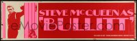 3j0001 BULLITT paper banner 1969 great dayglo image of Steve McQueen, Peter Yates classic, rare!