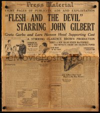 3j0037 FLESH & THE DEVIL pressbook 1926 Greta Garbo, John Gilbert billed over her, ultra rare!
