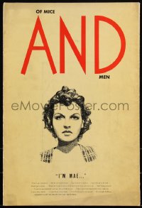 3j0043 OF MICE & MEN pressbook 1940 art of Lon Chaney Jr, Bob Steele & Betty Field, ultra rare!