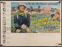 3j0049 SHE WORE A YELLOW RIBBON pressbook 1949 Von Schmidt art of John Wayne, John Ford, very rare!
