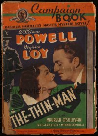 3j0053 THIN MAN pressbook 1934 William Powell, Myrna Loy, W.S. Van Dyke classic, ultra rare!