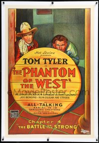 3j1085 PHANTOM OF THE WEST linen chapter 4 1sh 1931 Tom Tyler all-talking serial, cool art!