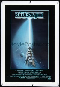 3j1102 RETURN OF THE JEDI linen int'l 1sh 1983 George Lucas, Reamer art of hands holding lightsaber!
