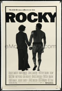 3j1107 ROCKY linen NSS style 1sh 1976 boxer Sylvester Stallone, John G. Avildsen boxing classic!