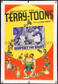 3j1110 RUPERT THE RUNT linen 1sh 1939 Paul Terry's Terry-Toons, cool art & inset cartoon image!