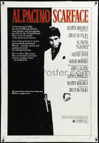 3j1114 SCARFACE linen 1sh 1983 Al Pacino as Tony Montana, Brian De Palma, Oliver Stone classic!