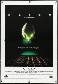 3j0745 ALIEN linen Spanish 1979 Ridley Scott outer space sci-fi monster classic, hatching egg, rare!