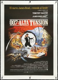 3j0756 LIVING DAYLIGHTS linen Spanish 1987 Timothy Dalton as James Bond 007, great Bysouth art!