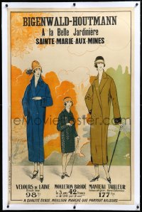 3j0505 A LA BELLE JARDINIERE linen 30x46 French advertising poster 1930 art of fashionable ladies!