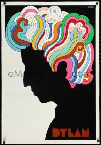 3j0662 DYLAN linen 22x33 music poster 1967 colorful silhouette art of Bob by Milton Glaser!