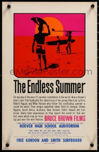 3j0205 ENDLESS SUMMER 11x17 special poster 1965 Bruce Brown, Van Hamersveld art, includes play dates!
