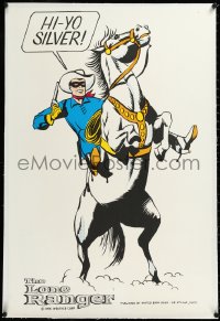 3j0808 LONE RANGER linen 25x38 special poster 1966 great pop art image of Ranger on rearing Silver!
