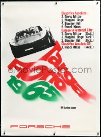 3j0521 PORSCHE linen 33x47 German car racing poster 1965 for the Targa Florio endurance race!