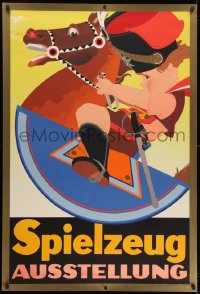 3j0011 SPIELZEUG AUSSTELLUNG 32x47 German special poster 1930s boy & rocking horse, great art, KaDeWe