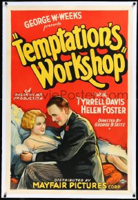 3j1140 TEMPTATION'S WORKSHOP linen 1sh 1932 Helen Foster marries broke Tyrell Davis, ultra rare!