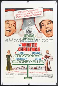 3j1161 WHITE CHRISTMAS linen 1sh R1961 Bing Crosby, Danny Kaye, Clooney, Vera-Ellen, musical classic!