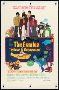 3j1168 YELLOW SUBMARINE linen 1sh 1968 psychedelic art, John, Paul, Ringo & George, 12 song style