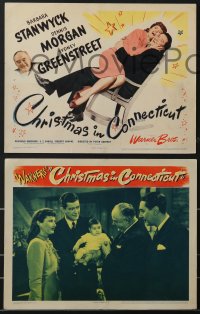 3j0297 CHRISTMAS IN CONNECTICUT 8 LCs 1945 Barbara Stanwyck, Dennis Morgan, Greenstreet, Sakall, rare!