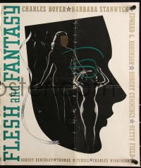 3j0036 FLESH & FANTASY pressbook 1943 Edward G. Robinson, Barbara Stanwyck & 7 others, very rare!