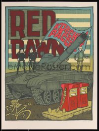 3k2144 RED DAWN signed #223/260 18x24 art print 2014 by artist Jay Ryan, Mondo, cast on tank!
