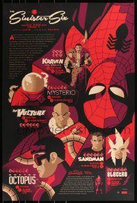 3k1093 SINISTER SIX signed #16/150 24x36 art print 2016 by Tom Whalen, Mondo, variant edition!