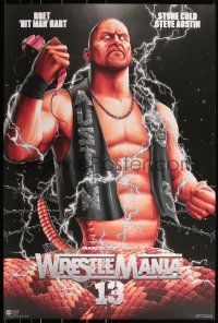 3k1317 WWE #16/100 24x36 art print 2021 Wrestlemania 13: Austin vs. Hart, variant edition!