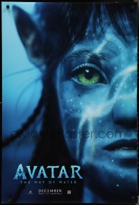3m0751 AVATAR: THE WAY OF WATER teaser DS 1sh 2022 James Cameron sci-fi sequel, close-up image!
