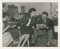 3p1844 ABOVE SUSPICION candid 8x10 still 1943 Joan Crawford gets manicure by husband Phillip Terry!