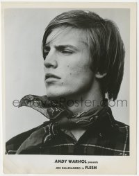 3p1851 ANDY WARHOL'S FLESH 8x10.25 still 1968 great close up of Joe Dallesandro wearing scarf!