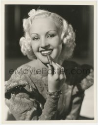 3p1869 BETTY GRABLE 8.25x10.25 still 1936 great smiling portrait applying lipstick by Bachrach!