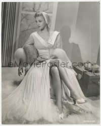3p1901 CAROLE LANDIS 7.75x9.75 still 1940 full-length seated portrait showing her sexy legs!