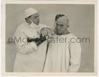 3p1921 CRAZY TO MARRY 8x10 key book still 1921 Fatty Arbuckle compares Bull Montana's head to a skull