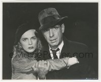 3p1927 DEAD RECKONING 7.75x9.5 still 1947 rainy c/u of Humphrey Bogart & Lizabeth Scott by Coburn!