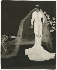 3p2169 STOLEN HOLIDAY candid deluxe 8x10 still 1937 Kay Francis w/incredible bridal gown & long veil!