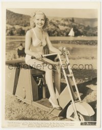 3p2192 THRILL OF A LIFETIME 8x10 key book still 1937 Betty Grable wearing swimsuit & riding scooter!