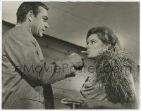 3p2194 THUNDERBALL 8x10 still R1968 Sean Connery as James Bond lights cigarette for Luciana Paluzzi