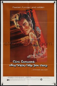 3p0636 ANY WHICH WAY YOU CAN int'l 1sh 1980 cool artwork of Clint Eastwood & Clyde by Bob Peak!