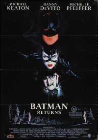 3p0441 BATMAN RETURNS Aust 1sh 1992 Michael Keaton, Danny DeVito, Michelle Pfeiffer, Tim Burton!