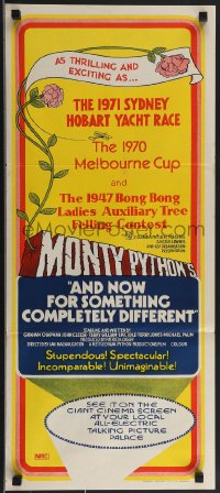 3p0482 AND NOW FOR SOMETHING COMPLETELY DIFFERENT Aust daybill 1971 Monty Python, wacky taglines!