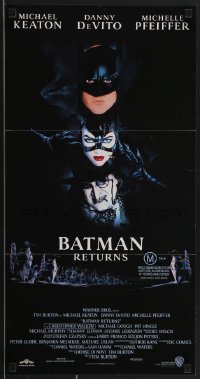 3p0483 BATMAN RETURNS Aust daybill 1992 Keaton, Danny DeVito, Pfeiffer, Tim Burton!