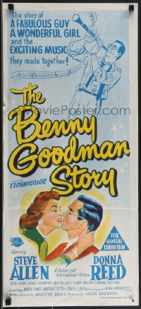 3p0487 BENNY GOODMAN STORY Aust daybill 1956 Steve Allen as Goodman, Donna Reed, Gene Krupa!