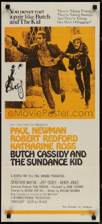 3p0494 BUTCH CASSIDY & THE SUNDANCE KID Aust daybill 1970 Paul Newman, Robert Redford, Ross!