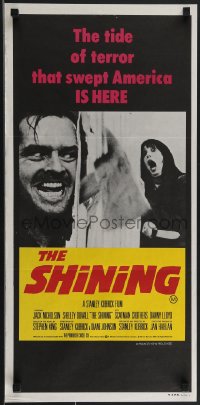 3p0600 SHINING Aust daybill 1980 Stephen King & Stanley Kubrick horror, crazy Jack Nicholson!