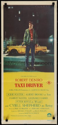 3p0604 TAXI DRIVER Aust daybill 1976 classic art of De Niro by cab, directed by Martin Scorsese!