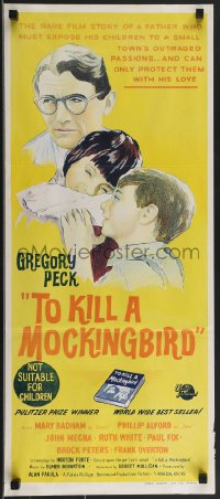 3p0610 TO KILL A MOCKINGBIRD Aust daybill 1964 Gregory Peck, from Harper Lee's classic novel!