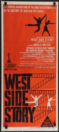 3p0615 WEST SIDE STORY Aust daybill 1962 Academy Award winning classic musical, wonderful art!