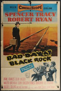3p0641 BAD DAY AT BLACK ROCK 1sh 1955 Spencer Tracy tries to find out just what did happen to Kamoko