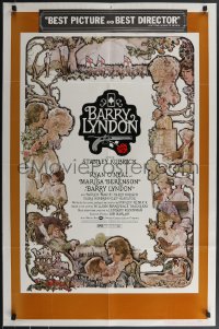 3p0646 BARRY LYNDON 1sh 1975 Stanley Kubrick, Ryan O'Neal, great colorful art of cast by Gehm!